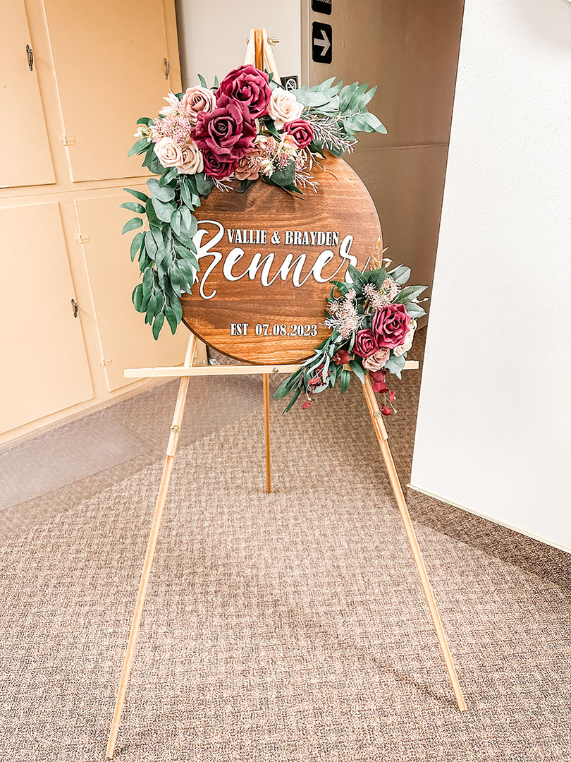 wedding sign welome on display at home interiors