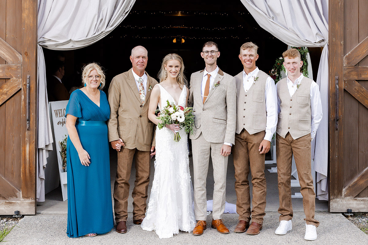 Orrell Family Wedding Photo With Backdrop